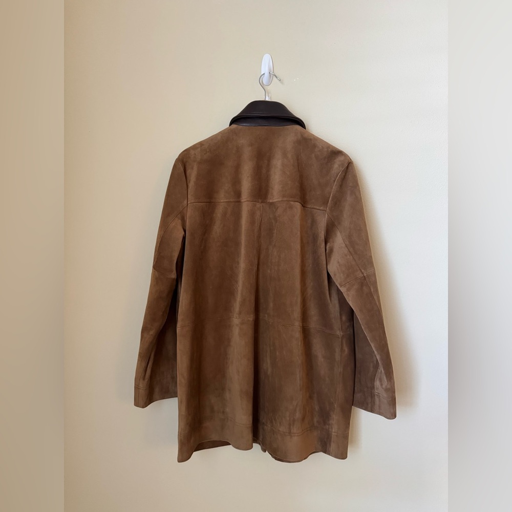 Veronica Beard Suz Suede Dickey Chore Coat Jacket Whisky Large - Picture 5 of 5